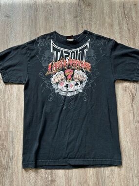 VTG Y2k Tapout Black Short-Sleeve Graphic Tee Casino Las Vegas UFC